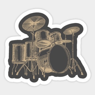 Drum Kit Drawn Sticker